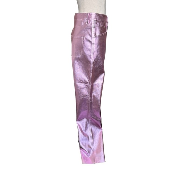 NWT ALIX NYC Jay Vegan Leather Straight-Leg Pants in Pink Size: 8 - Picture 9 of 17